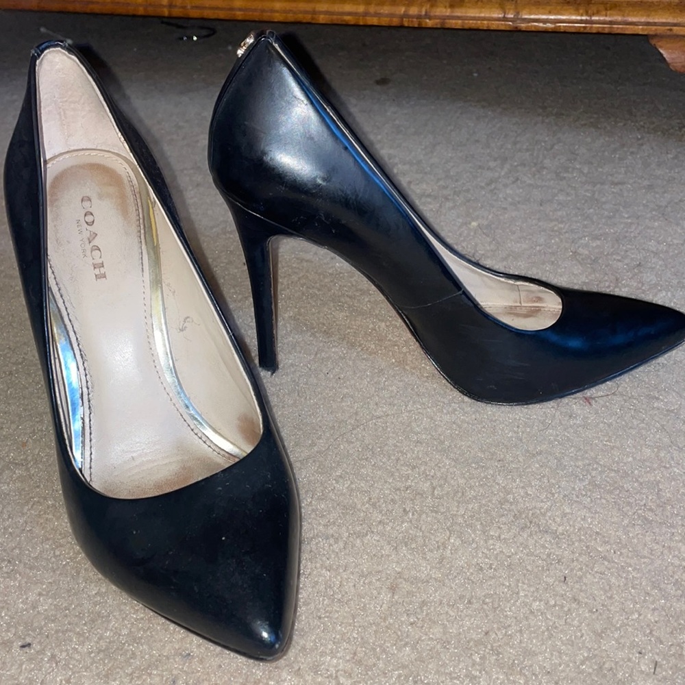 COACH Black pointed stilettos